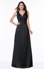 ColsBM Faye Black Luxury A-line V-neck Sleeveless Satin Sash Wedding Guest Dresses