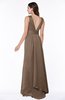 ColsBM Faye Brown Luxury A-line V-neck Sleeveless Satin Sash Wedding Guest Dresses
