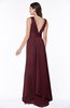 ColsBM Faye Burgundy Luxury A-line V-neck Sleeveless Satin Sash Wedding Guest Dresses