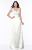 ColsBM Faye Cloud White Luxury A-line V-neck Sleeveless Satin Sash Wedding Guest Dresses