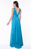 ColsBM Faye Cornflower Blue Luxury A-line V-neck Sleeveless Satin Sash Wedding Guest Dresses