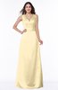 ColsBM Faye Cornhusk Luxury A-line V-neck Sleeveless Satin Sash Wedding Guest Dresses