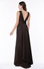 ColsBM Faye Fudge Brown Luxury A-line V-neck Sleeveless Satin Sash Wedding Guest Dresses