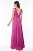 ColsBM Faye Hot Pink Luxury A-line V-neck Sleeveless Satin Sash Wedding Guest Dresses
