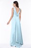 ColsBM Faye Ice Blue Luxury A-line V-neck Sleeveless Satin Sash Wedding Guest Dresses