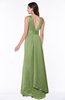 ColsBM Faye Moss Green Luxury A-line V-neck Sleeveless Satin Sash Wedding Guest Dresses
