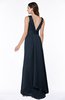 ColsBM Faye Navy Blue Luxury A-line V-neck Sleeveless Satin Sash Wedding Guest Dresses