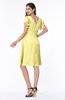 ColsBM Paola Pastel Yellow Plain A-line Short Sleeve Short Ruffles Bridesmaid Dresses