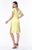 ColsBM Paola Wax Yellow Plain A-line Short Sleeve Short Ruffles Bridesmaid Dresses