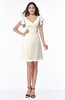ColsBM Paola Whisper White Plain A-line Short Sleeve Short Ruffles Bridesmaid Dresses
