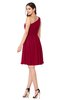 ColsBM Kiara Dark Red Modern A-line Asymmetric Neckline Sleeveless Half Backless Ruching Plus Size Bridesmaid Dresses