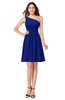 ColsBM Kiara Electric Blue Modern A-line Asymmetric Neckline Sleeveless Half Backless Ruching Plus Size Bridesmaid Dresses
