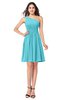 ColsBM Kiara Turquoise Modern A-line Asymmetric Neckline Sleeveless Half Backless Ruching Plus Size Bridesmaid Dresses