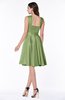 ColsBM Jaida Moss Green Classic A-line Half Backless Satin Sash Bridesmaid Dresses
