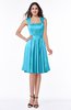 ColsBM Jaida Turquoise Classic A-line Half Backless Satin Sash Bridesmaid Dresses