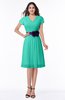ColsBM Margot Ceramic Classic V-neck Short Sleeve Chiffon Knee Length Bridesmaid Dresses