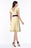 ColsBM Margot Cornhusk Classic V-neck Short Sleeve Chiffon Knee Length Bridesmaid Dresses
