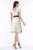 ColsBM Margot Cream Classic V-neck Short Sleeve Chiffon Knee Length Bridesmaid Dresses