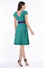 ColsBM Margot Emerald Green Classic V-neck Short Sleeve Chiffon Knee Length Bridesmaid Dresses