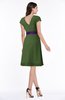 ColsBM Margot Garden Green Classic V-neck Short Sleeve Chiffon Knee Length Bridesmaid Dresses