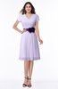 ColsBM Margot Pastel Lilac Classic V-neck Short Sleeve Chiffon Knee Length Bridesmaid Dresses
