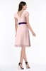 ColsBM Margot Pastel Pink Classic V-neck Short Sleeve Chiffon Knee Length Bridesmaid Dresses