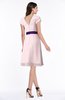 ColsBM Margot Petal Pink Classic V-neck Short Sleeve Chiffon Knee Length Bridesmaid Dresses