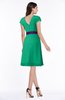 ColsBM Margot Sea Green Classic V-neck Short Sleeve Chiffon Knee Length Bridesmaid Dresses