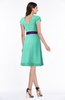 ColsBM Margot Seafoam Green Classic V-neck Short Sleeve Chiffon Knee Length Bridesmaid Dresses