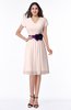ColsBM Margot Silver Peony Classic V-neck Short Sleeve Chiffon Knee Length Bridesmaid Dresses