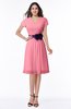 ColsBM Margot Watermelon Classic V-neck Short Sleeve Chiffon Knee Length Bridesmaid Dresses