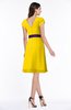 ColsBM Margot Yellow Classic V-neck Short Sleeve Chiffon Knee Length Bridesmaid Dresses