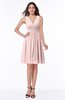 ColsBM Haley Pastel Pink Modern Fit-n-Flare Sleeveless Zip up Chiffon Knee Length Prom Dresses