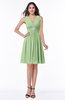 ColsBM Haley Sage Green Modern Fit-n-Flare Sleeveless Zip up Chiffon Knee Length Prom Dresses