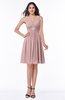 ColsBM Haley Silver Pink Modern Fit-n-Flare Sleeveless Zip up Chiffon Knee Length Prom Dresses