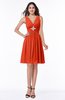 ColsBM Haley Tangerine Tango Modern Fit-n-Flare Sleeveless Zip up Chiffon Knee Length Prom Dresses