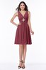 ColsBM Haley Wine Modern Fit-n-Flare Sleeveless Zip up Chiffon Knee Length Prom Dresses