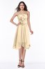ColsBM Anaya Apricot Gelato Modern A-line Strapless Chiffon Knee Length Pick up Wedding Guest Dresses