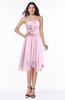 ColsBM Anaya Baby Pink Modern A-line Strapless Chiffon Knee Length Pick up Wedding Guest Dresses