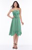 ColsBM Anaya Beryl Green Modern A-line Strapless Chiffon Knee Length Pick up Wedding Guest Dresses