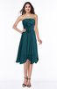 ColsBM Anaya Blue Green Modern A-line Strapless Chiffon Knee Length Pick up Wedding Guest Dresses