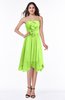 ColsBM Anaya Bright Green Modern A-line Strapless Chiffon Knee Length Pick up Wedding Guest Dresses