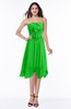 ColsBM Anaya Classic Green Modern A-line Strapless Chiffon Knee Length Pick up Wedding Guest Dresses