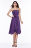 ColsBM Anaya Dark Purple Modern A-line Strapless Chiffon Knee Length Pick up Wedding Guest Dresses