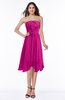 ColsBM Anaya Hot Pink Modern A-line Strapless Chiffon Knee Length Pick up Wedding Guest Dresses