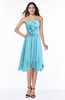 ColsBM Anaya Light Blue Modern A-line Strapless Chiffon Knee Length Pick up Wedding Guest Dresses