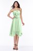 ColsBM Anaya Light Green Modern A-line Strapless Chiffon Knee Length Pick up Wedding Guest Dresses