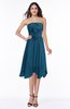 ColsBM Anaya Moroccan Blue Modern A-line Strapless Chiffon Knee Length Pick up Wedding Guest Dresses