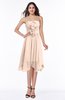ColsBM Anaya Peach Puree Modern A-line Strapless Chiffon Knee Length Pick up Wedding Guest Dresses