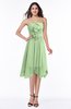 ColsBM Anaya Sage Green Modern A-line Strapless Chiffon Knee Length Pick up Wedding Guest Dresses